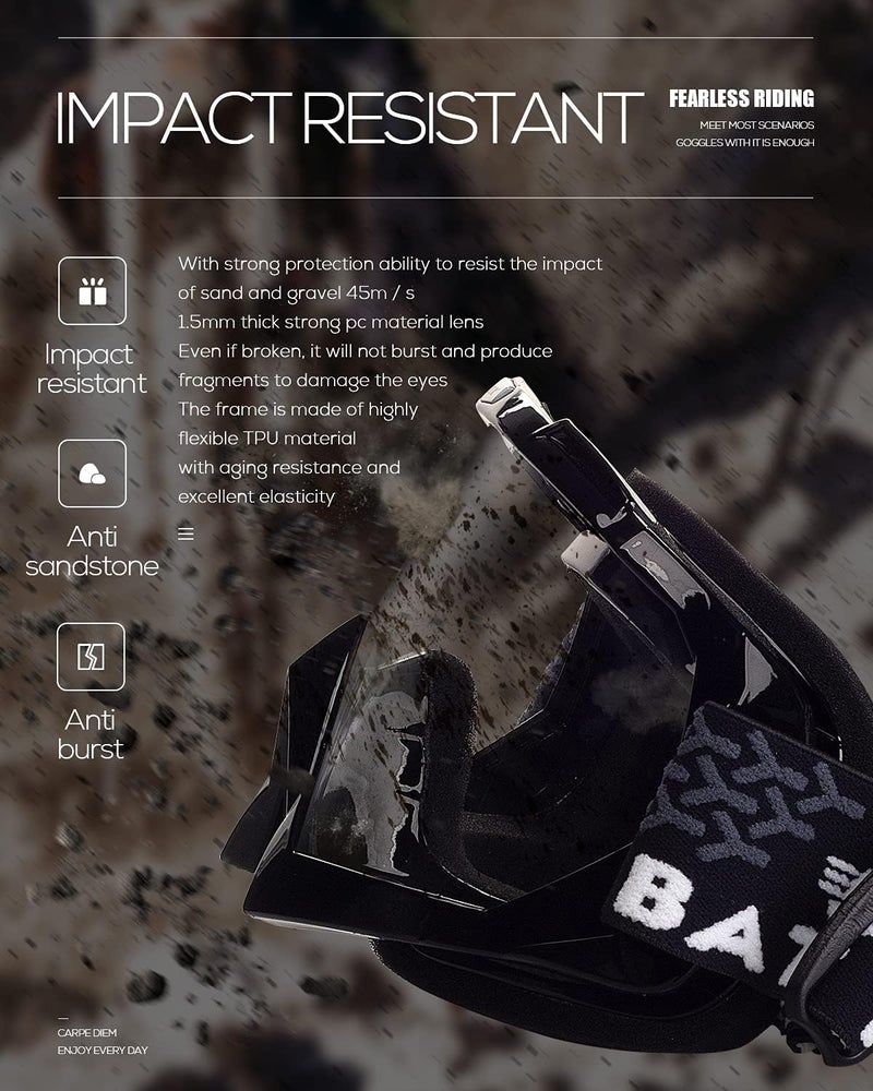 BATFOX Kids Youth Dirt Bike Goggles-Motocross & ATV Riding Goggles for Women,UV400 Anti-Slip Strap,MTB,UTV,OTG,MX Gear - Image 5